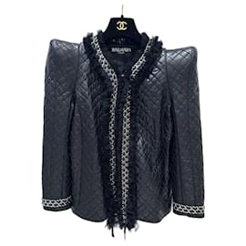 Balmain Paris Steppjacke aus Lammleder - Größe 40 gebraucht