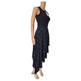 Givenchy schwarzes asymmetrisches Seidenkleid
