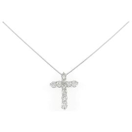 Autre Marque Collana a Croce con Diamanti Au750