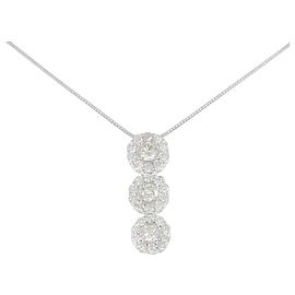 Autre Marque Collana in oro bianco Au750 e diamanti