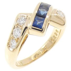 Autre Marque Anillo Pola Au750 de Zafiro y Diamante