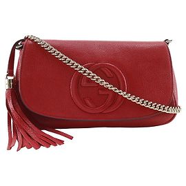 Borsa a tracolla in pelle Gucci Soho Interlocking G