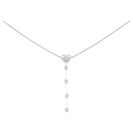 Autre Marque Collier Cœur en Or Blanc Au750 et Diamants