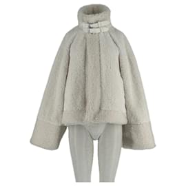 Yves Salomon Beige Kunstpelzjacke