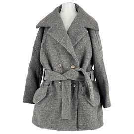 Carven Grey Wool Coat Size 36