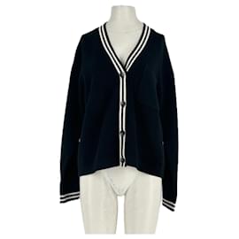 Yves Salomon ALO schwarzer Baumwollcardigan