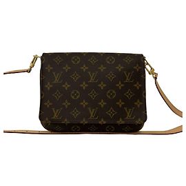 Mini bolso de hombro Louis Vuitton de cuero marrón