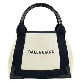 Balenciaga Cabas Handtasche aus Canvas und Leder in Navy