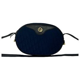 Borsa a tracolla Christian Dior Vintage in tela Trotter e pelle con dettagli logo