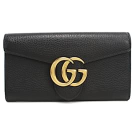 Cartera bi-fold para mujer Gucci GG Marmont negra