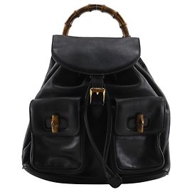 Mochila Gucci Bamboo de piel negra