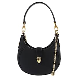 Bulgari Bvlgari Serpenti Ellipse Satchel aus Leder, Schwarz, Medium