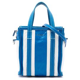 Balenciaga Borsa Shopper Satchel Bazar XS in pelle di agnello blu