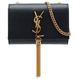 Saint Laurent Black Small Smooth Calfskin Monogram Kate Tassel Crossbody