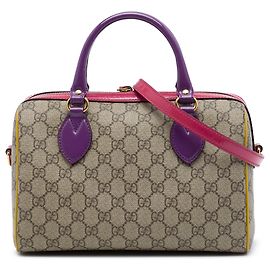 Borsa Boston Gucci Beige Limited Edition Small Multicolor GG Supreme
