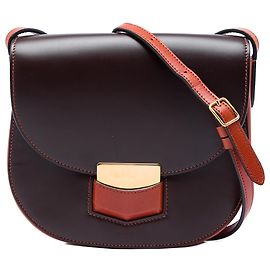 Céline Celine Trotteur Crossbody in vitello glassato bicolore marrone Small