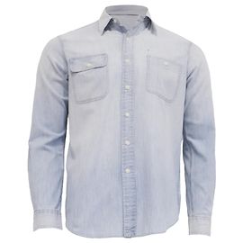Camicia in denim con bottoni Polo Ralph Lauren in cotone azzurro chiaro