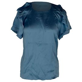 Blusa a maniche corte Chloé in seta blu