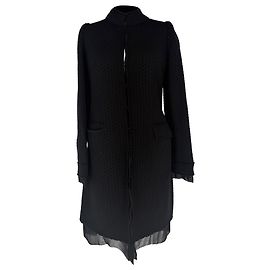  Dolce & Gabbana Knitted Mock Neck Midi Dress in Black Wool