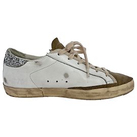 Sneakers Golden Goose Super-Star in pelle bianca e camoscio