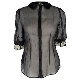 Blusa in mesh Dolce & Gabbana in seta nera