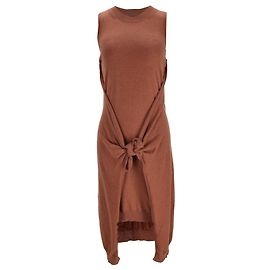 Vestido midi de punto See by Chloé con nudo en lana Rust
