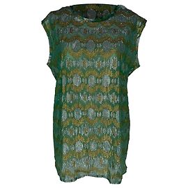 Blusa scintillante in jacquard Lanvin in poliestere verde