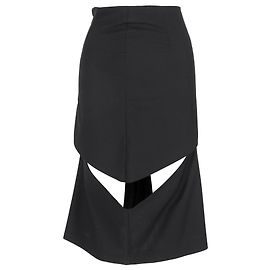 Maison Martin Margiela Falda midi cutout Maison Margiela en lana negra