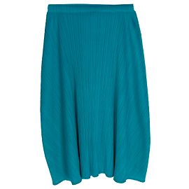 Pleats Please plissierter Rock in Knie-Länge aus türkisem Polyester