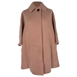 Cappotto Peacoat con zip Chloé in lana camel