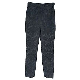 Calças em jacquard floral Dolce & Gabbana em poliéster preto