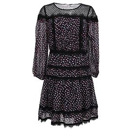 Vestido com estampa de bolinhas Diane Von Furstenberg em seda preta