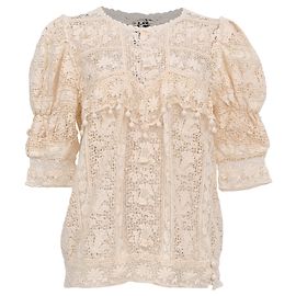  Isabel Marant Embroidered Lace Blouse in Ivory Cotton