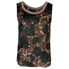 Camiseta de tirantes estampada Dolce & Gabbana en seda multicolor