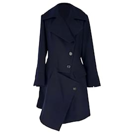 Cappotto doppiopetto Dior in lana blu navy