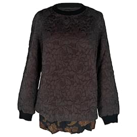 Jersey de jacquard Dries Van Noten en seda marrón