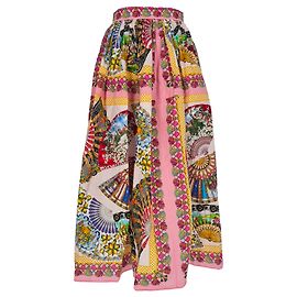Falda midi estampada Dolce & Gabbana en algodón multicolor