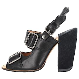 Tacchi a blocco con cinturino e fibbia Dries Van Noten in pelle nera