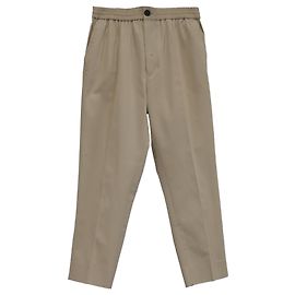 Pantaloni tapered a vita media Ami in cotone beige
