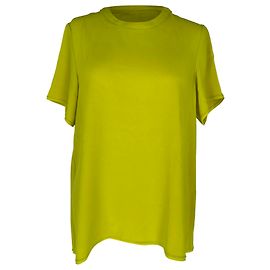 Proenza Schouler Rundhalsbluse aus Acetat in Apfelgrün