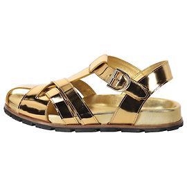 Sandali Fisherman Dries Van Noten in pelle oro metallizzato