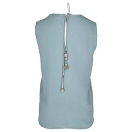 Top sin mangas de cuello redondo Chloé en viscosa azul