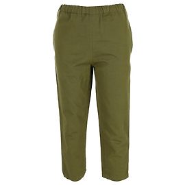 Pantalones cropped Marni con cintura elástica en algodón olive