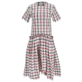 Vestido mini a cuadros Rosie Assoulin en algodón blanco