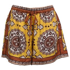 Pantalones cortos estampados Nili Lotan en seda multicolor