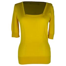 Dolce & Gabbana Stricktop mit eckigem Ausschnitt aus gelener Seide