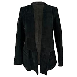 Blazer abierto Balmain en ante negro