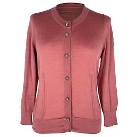 Dolce & Gabbana Cardigan aus rosa Kaschmir mit verzierten Knöpfen