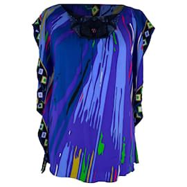 Blusa tunica decorata Emilio Pucci in seta multicolore