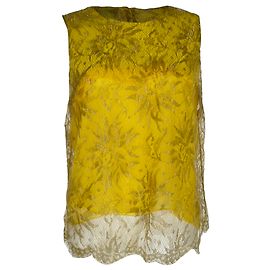 Top sin mangas de encaje Dolce & Gabbana en Lurex amarillo